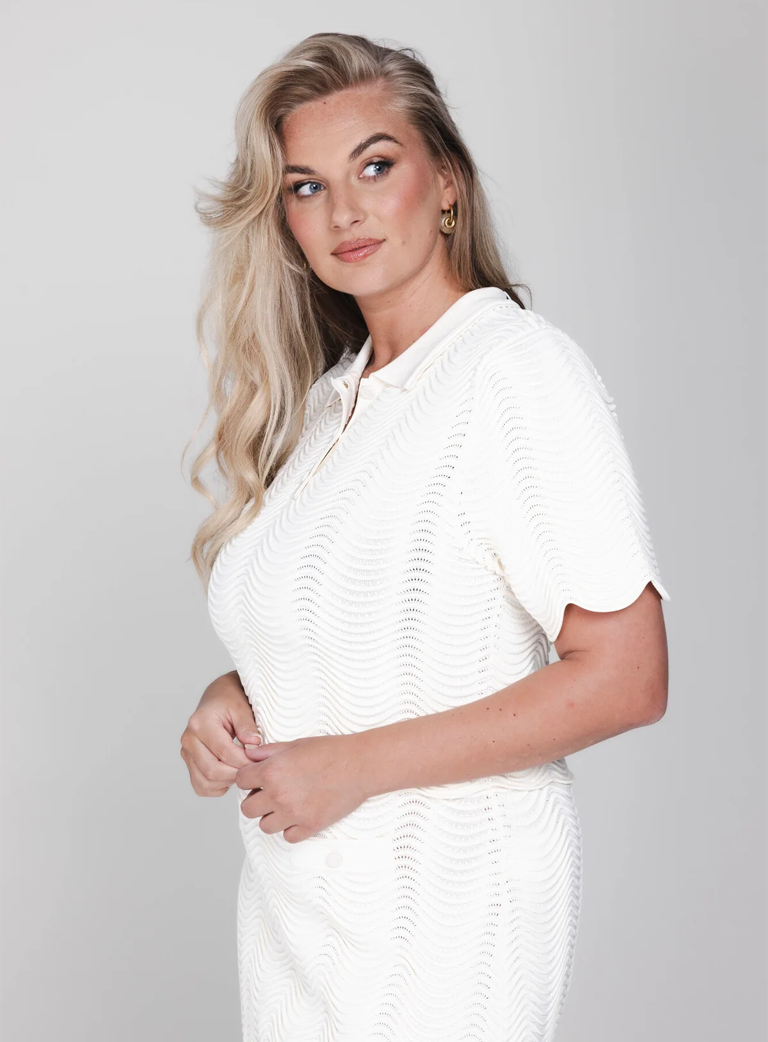 Accentil Top Alina alina knit/offwhite • Dirk de Wit Mode
