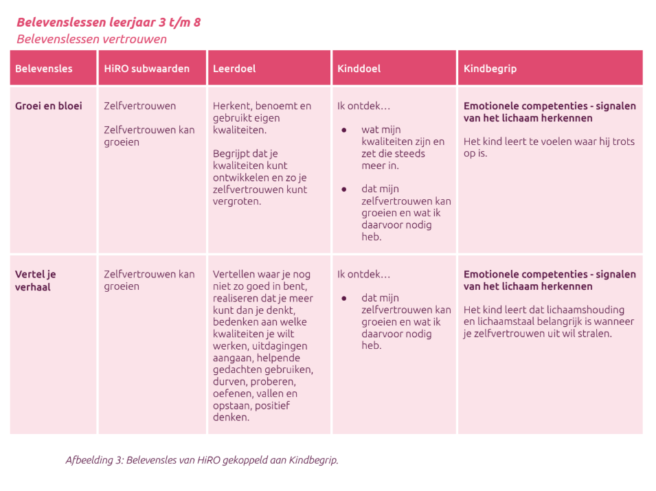 Voorbeeld van koppeldocument HiRO en Kindbegrip