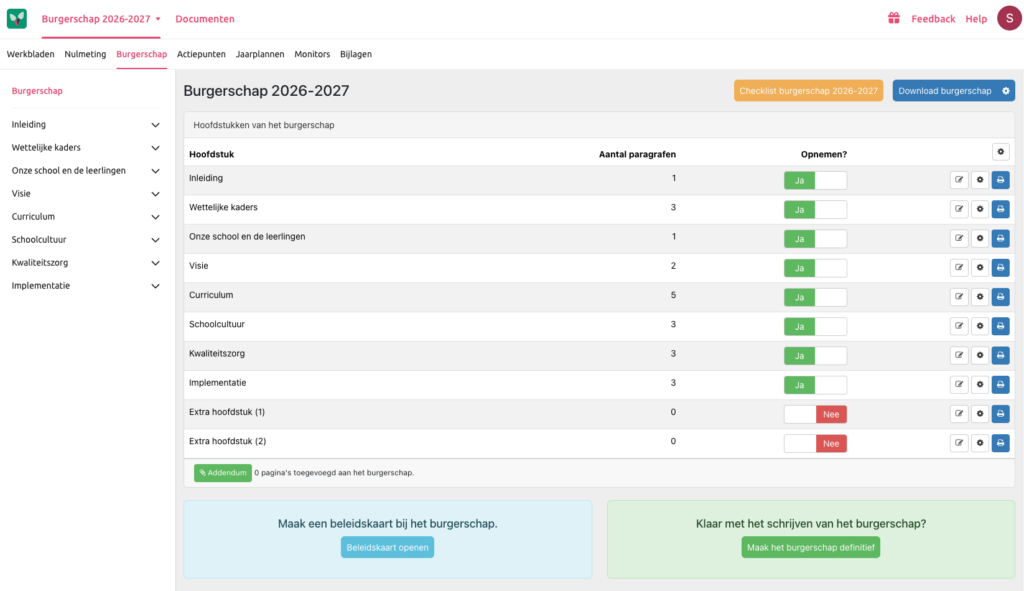 Schoolkwaliteit School - Mijnschoolplan - module burgerschap