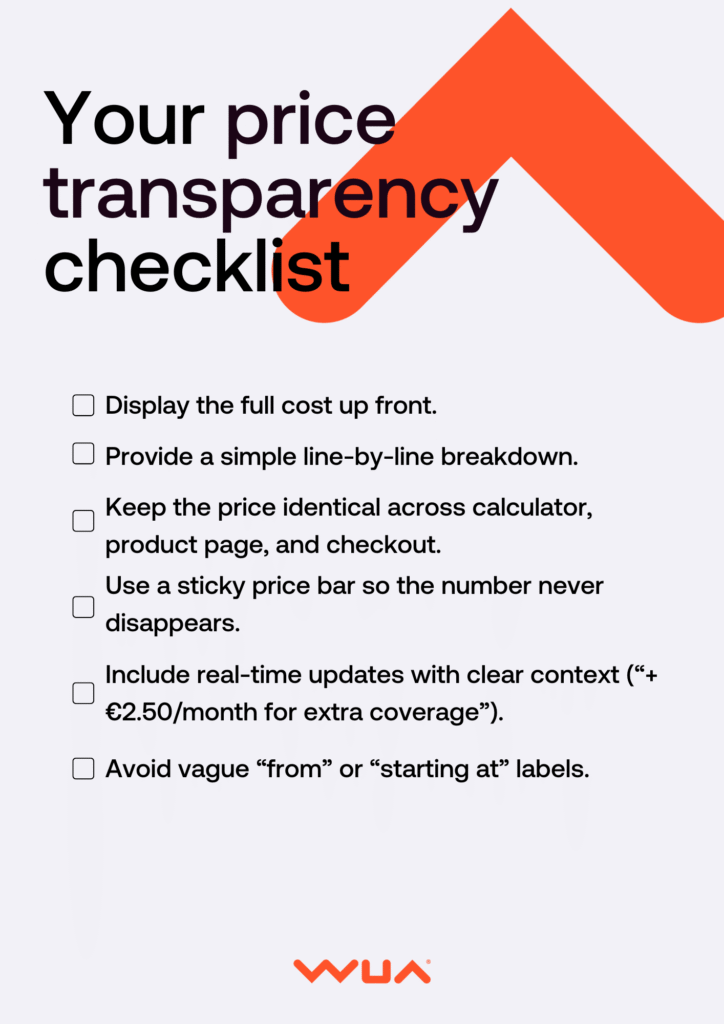 Price transparency checklist